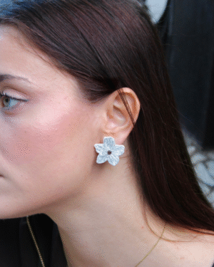 Pendientes Flor Plateados