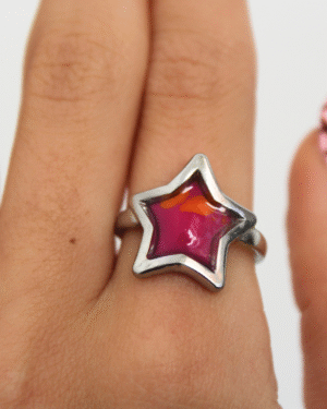 Anillo estrella fucsia