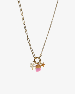 Collar charms rosa