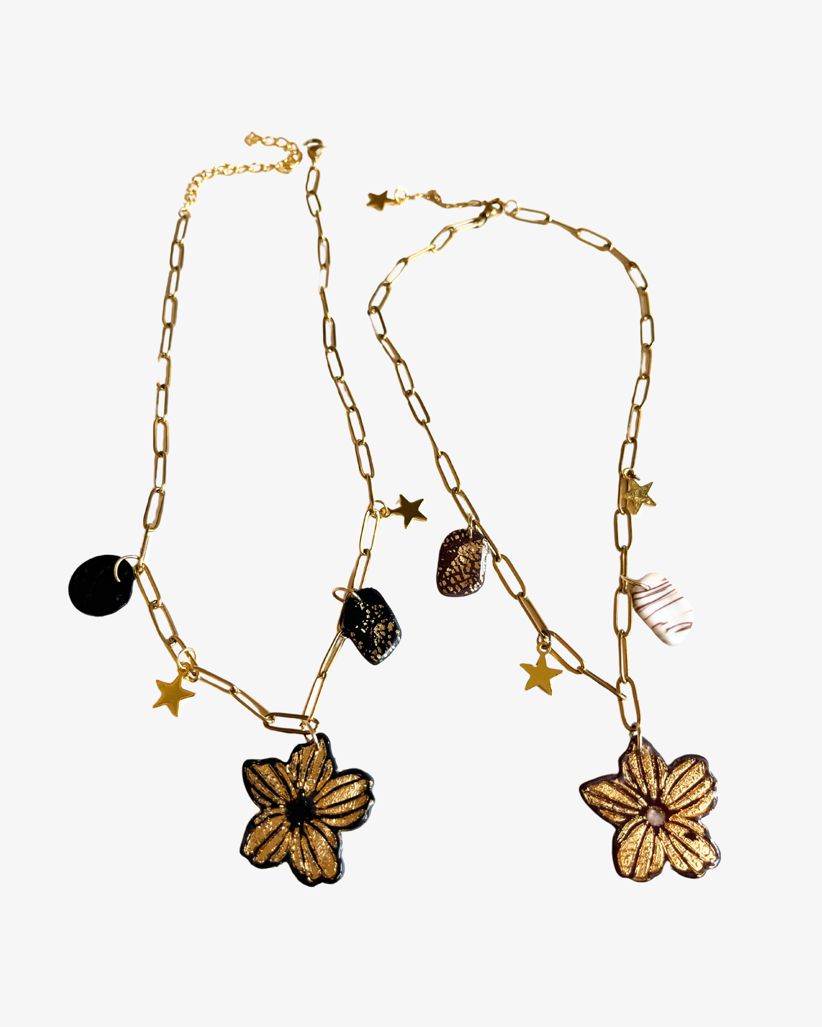 Collar charms flor negra - Imagen 2