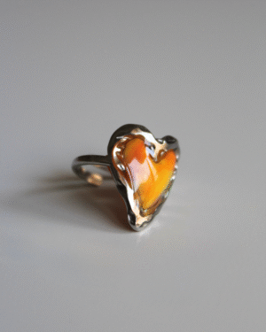 Anillo corazón amarillo y naranja