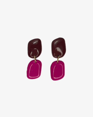 Pendientes Kora Marrón y Fucsia