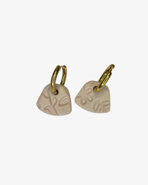 Pendientes Mia Beige Dorados