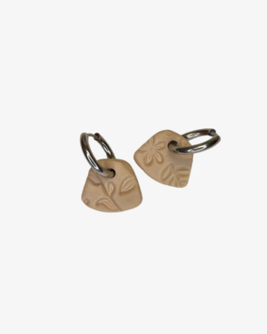 Pendientes Mia Beige Plata