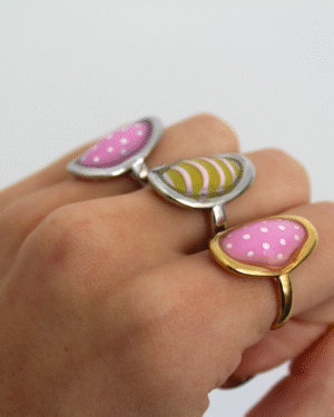 Anillo polka dots dorado