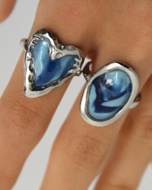 Anillo corazón azul