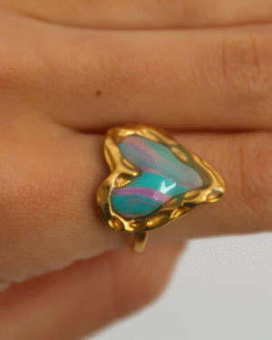 Anillo corazón turquesa