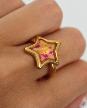 Anillo estrella multicolor
