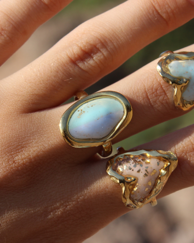 Anillo ovalado turquesa