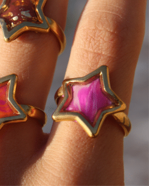 Anillo estrella rosado