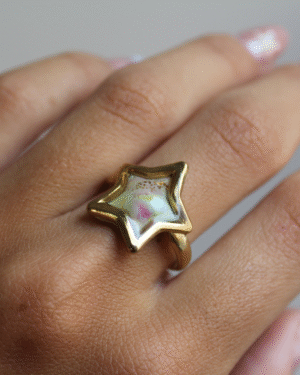 Anillo estrella tonos turquesa