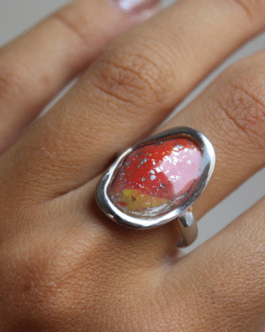 Anillo ovalado S - Tonos rojos