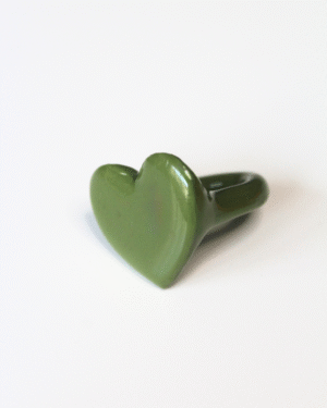 Olive Heart Ring