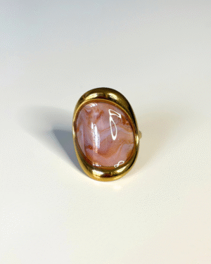 Anillo ovalado M  -  Lila y marrón